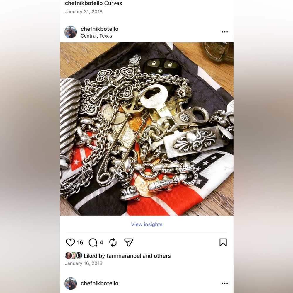 Chrome Hearts Co creator- - Leonard Kamhout -Sterling Silver Chain Bracelet